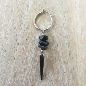 Pair of Onyx Spike Earrings UNISEX